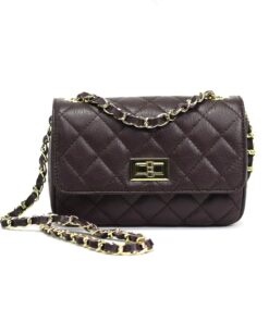 TOREBKA BORSE IN PELLE SKÓRA NAT. PIKOWANA BORDO MARSALA MINI 971B